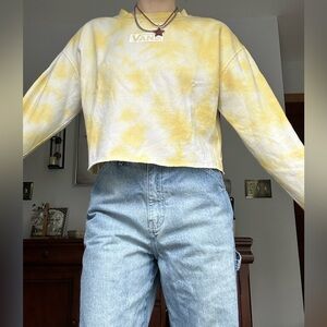 Yellow Tie-Dye Vans Cropped Long Sleeve
